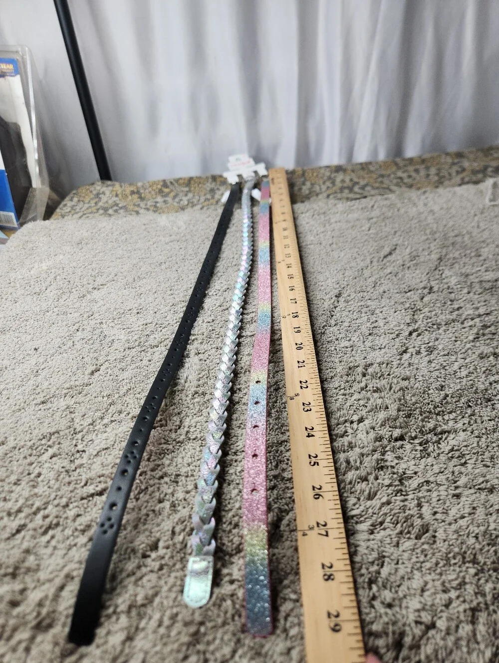 Girls' 3pk Rainbow Belt Set - Cat & Jack S: Adjustable Skinny Belts with Buckle